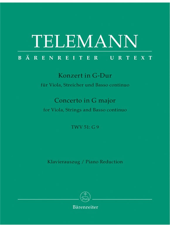 G.P. Telemann: Concerto For Viola And Orchestra In G TWV 51:G9 - Piano Accompaniment