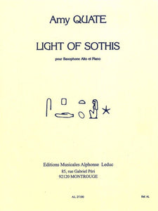 Amy Quate: Light Of Sothis For Alto Saxophone And Piano Saxophone