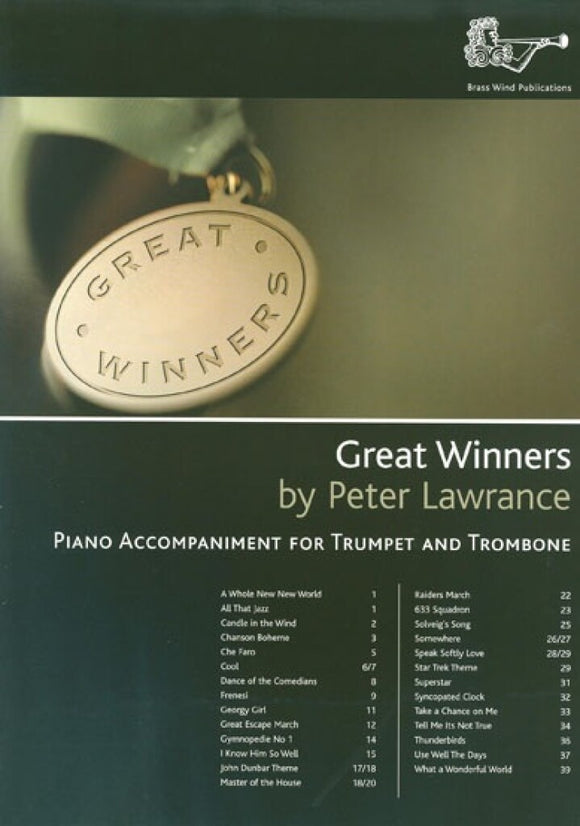 Great Winners Piano Accompaniment For Trumpet: Piano Accompaniment Arr. Peter Lawrance