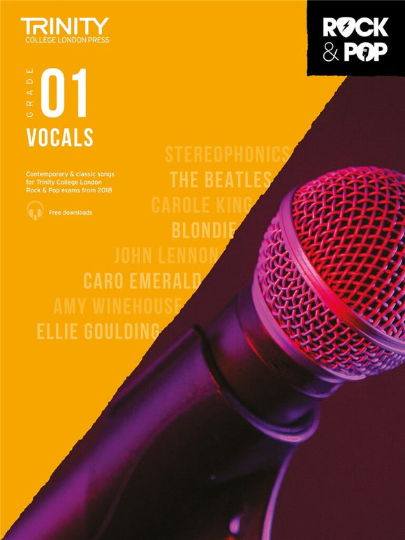 Trinity College London:  Rock And Pop Vocals Grade 1 From 2018