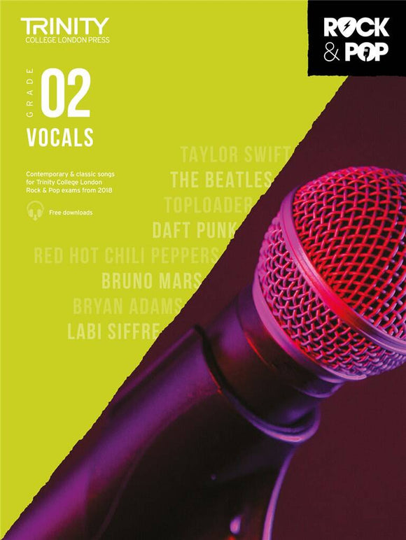 Trinity College London:  Rock And Pop Vocals Grade 2 From 2018