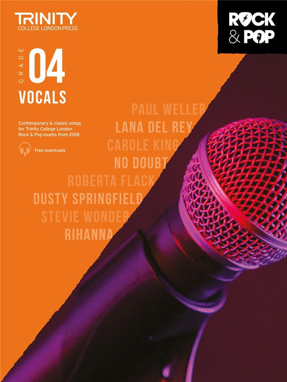 Trinity College London:  Rock And Pop Vocals Grade 4 From 2018