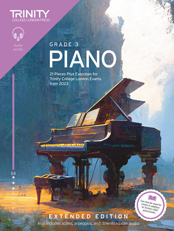 Trinity College London: Piano Exam Pieces Plus Exercises From 2023 Grade 3  Extended Edition ( With Audio)
