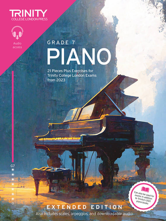 Trinity College London: Piano Exam Pieces Plus Exercises From 2023 Grade 7  Extended Edition ( With Audio)