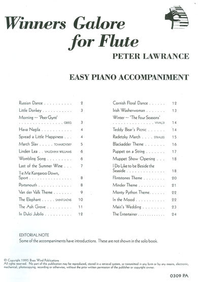 Winners Galore For Flute (Piano Accompaniment)