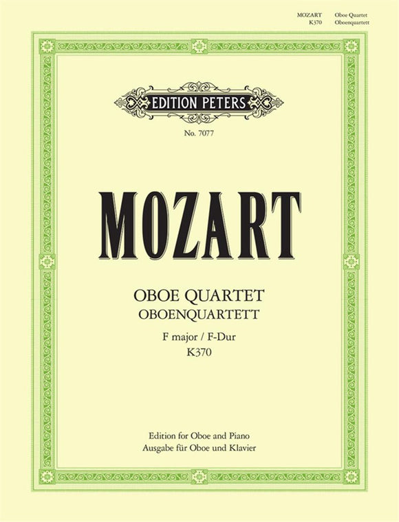 Wolfgang Amadeus Mozart: Oboe Quartet IN F K.370