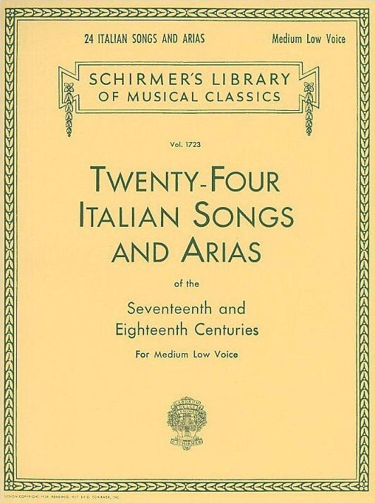 Twenty-Four Italian Songs And Arias Of The 17th And 18th Centuries - Medium Low Voice (Book/Audio)