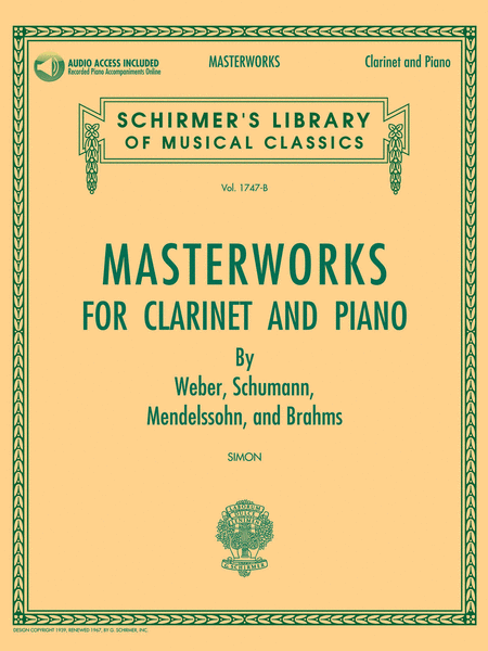 Masterworks For Clarinet And Piano (Book/Online Audio)