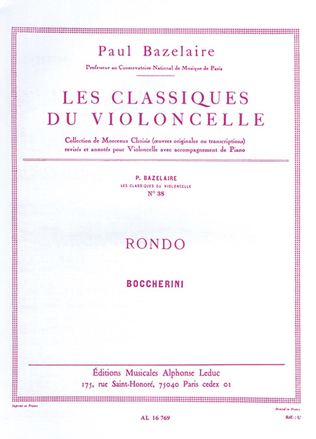 Luigi Boccherini: Rondo for Cello and Piano