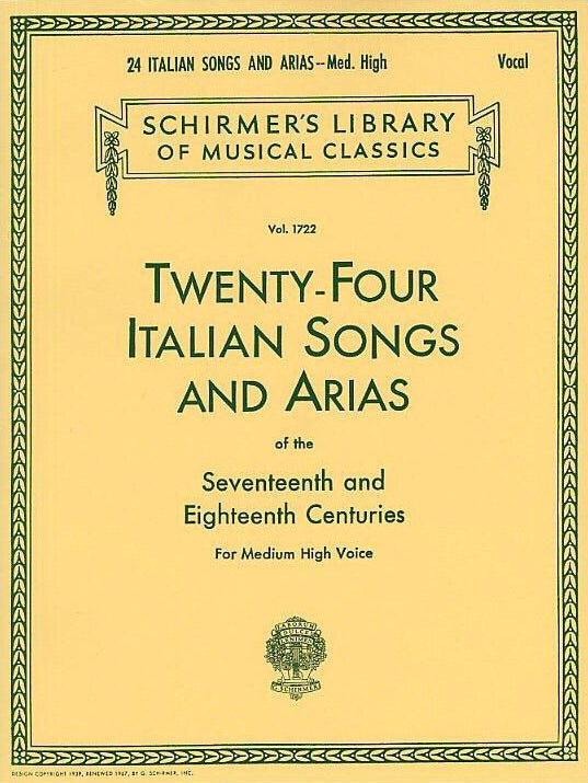 Twenty-Four Italian Songs And Arias Of The 17th And 18th Centuries - Medium High Voice (Book/CD)