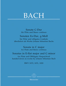 J.S. Bach: Three Sonatas For Flute And Basso Continuo