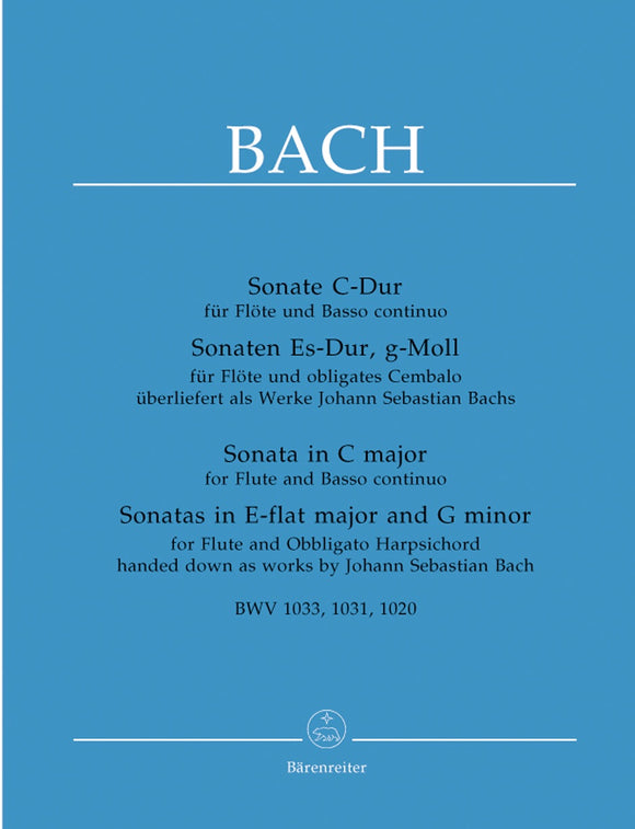 J.S. Bach: Three Sonatas For Flute And Basso Continuo